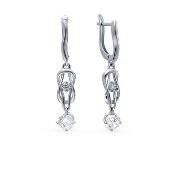 

Silver earrings with cubic zirconia sunlight sample 925