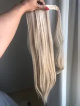 Extensiones de cola de caballo sintética, coletas, pelo falso Rubio, largo y recto, Clip en el pelo, resistente al calor, 22 pulgadas