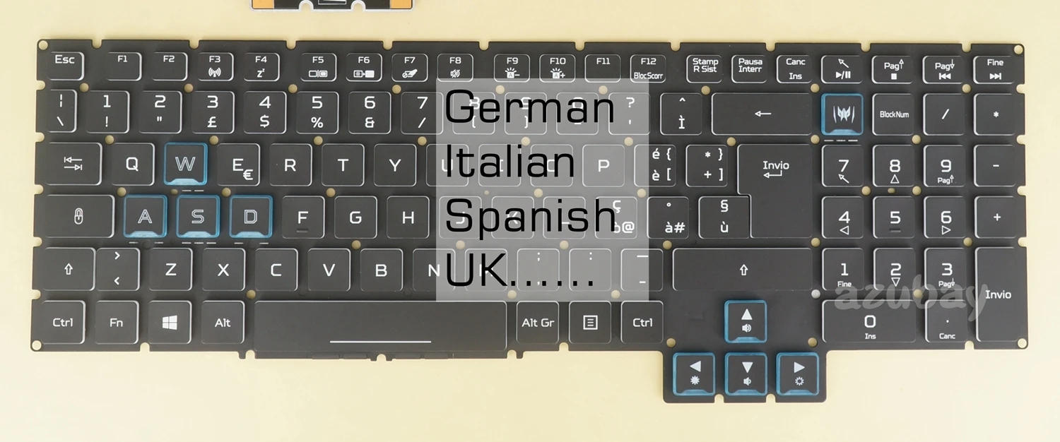 

US German Italian Spanish UK Keyboard For Acer Predator Helios 700 PH717-71 PH717-71-92A7 PH717-71-95Q9 PH717-71-75RX Backlit