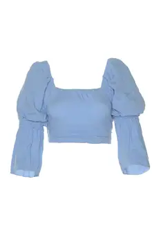 

Trendyol Carmen Collar Handles Shirred Viscose Blouse TBESS20BZ0753