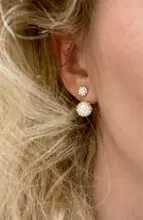 Promoción 925 de moda de plata esterlina U doblar pendiente Shambhala brillante ladiesstud joyería pendientes de alergia libre al por mayor