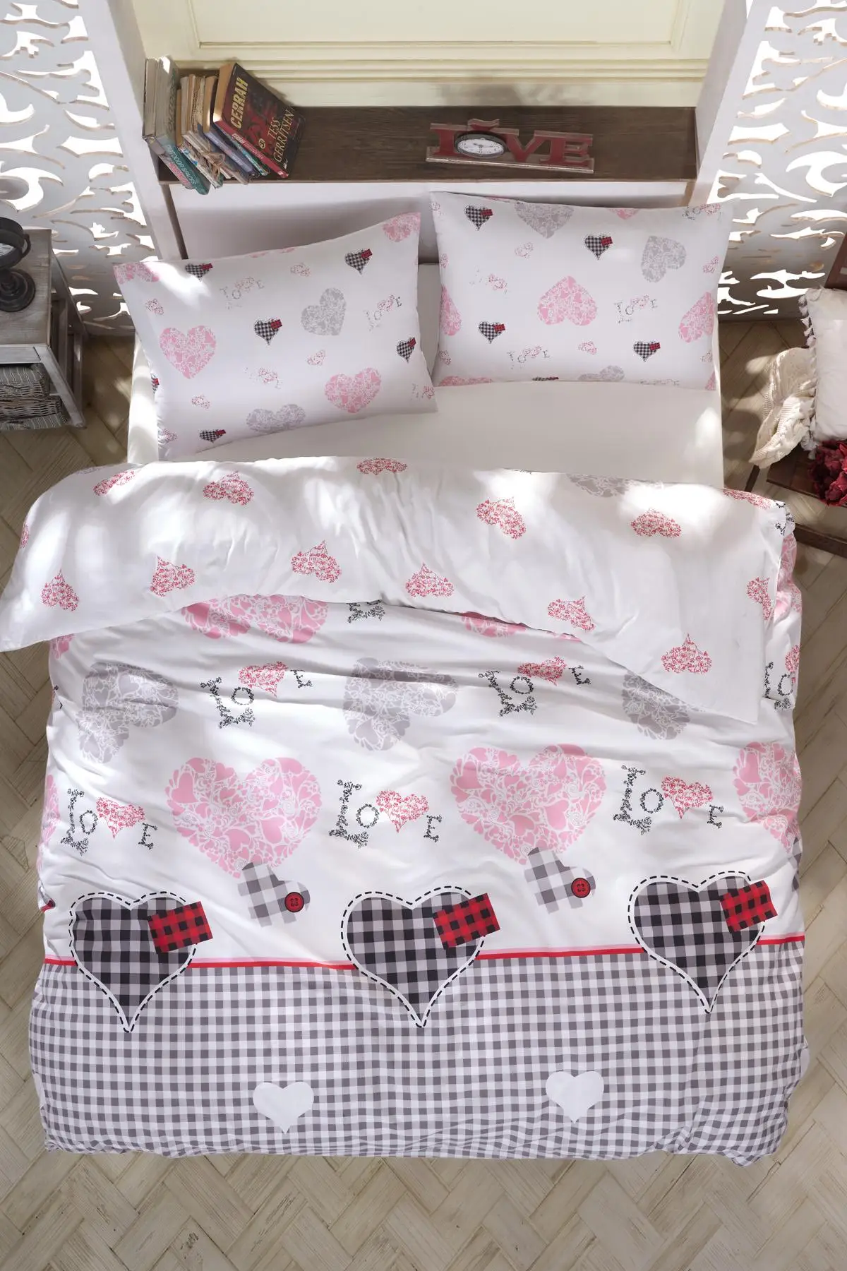 

Bedding Set fitted sheet with 100% Cotton | Luxury Ranforce Bed Linen Set 4 pcs Duvet Cover Set from Turkey love