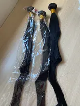 Mechones de pelo liso de 30 pulgadas con cierre, pelo brasileño tejido, 3 / 4 mechones con cierre, extensión de cabello humano