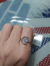 Anillo ajustable abierto de piedra lunar para mujer, de Color plata sortija de compromiso, Circonia cúbica, zirconia, circonita, zirconita, Estilo Vintage