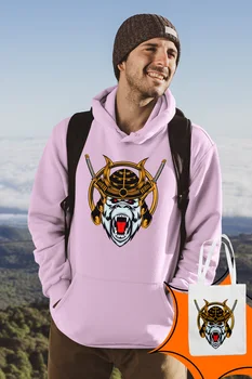

Angemiel Wear Samurai Monkey Pink Male Hooded Sweatshirt Bags Kombin