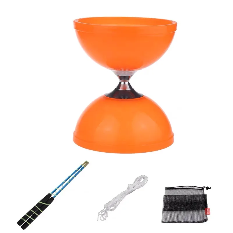 Orange Set Hualing Triple Bearing Toys Pro Diabolo Set Packing with String Sticks Bag Chinese Yoyo Diabolo tricks - Цвет: Orange Set