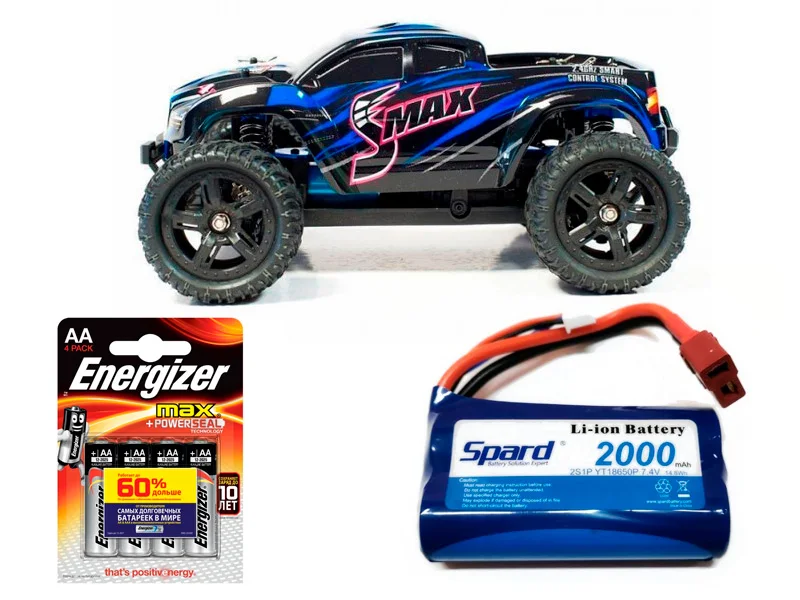 Радиоуправляемая машина Remo Hobby Smax 1:16 4WD RH1631 монстр на пульте с влагозащитой электроники - Цвет: Car + Extra battery 2000mah + 4AA battery
