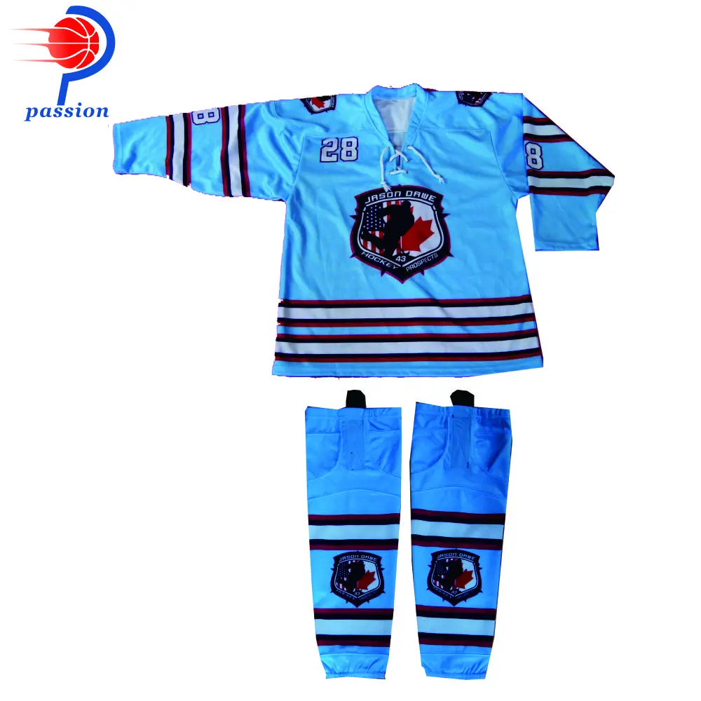 Customized Lace Up Youth Team Ice Hockey Jerseys And Socks - Ice Hockey  Jerseys - AliExpress