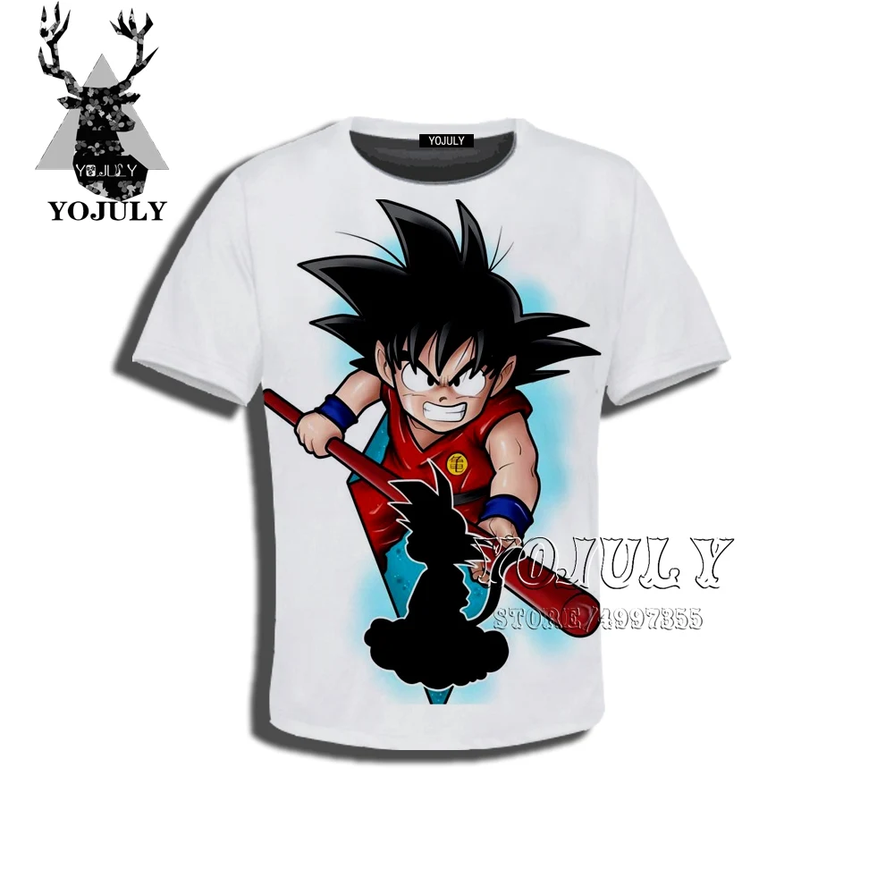 YOJULY Dragon Ball Z Ultra Instinct God Son Silhouette Goku chichi Super Saiyan Подростковая футболка для мальчиков и девочек с 3D принтом Лето A489 - Цвет: 1
