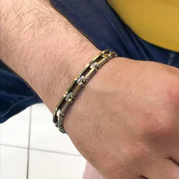 

Gold Color 316 L Quality Steel Male Bracelet