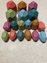 Juguete Montessori de piedras de madera, juego creativo de estilo nórdico de apilamiento de arcoíris, bloques de construcción de equilibrio, juguete para regalo