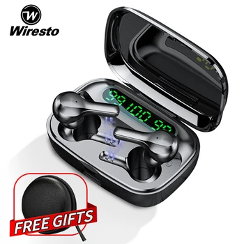 

Wiresto True Wireless Earbuds Bluetooth 5.0 Sport Earpiece Small Invisible Headset with Microphone Free Case Box Charging Case
