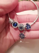 Bracelet DIY Jewelry Beads Daisy Charm Crystal Star ELESHE 925-Sterling-Silver Heart