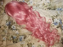 QQXCAIW rizado largo disfraz con Peluca de fiesta rojo plata Rosa gris negro Rubio 70 Cm de alta temperatura de pelucas de pelo sintético