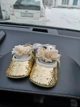 Ma & Baby-zapatos de princesa para bebés recién nacidos de 0 a 18 meses, con lentejuelas y lazo, para primeros pasos y diadema