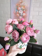Silk Peony Bouquet Scrapbook Artificial-Roses-Flowers Home-Decoration-Accessories Fake-Plants
