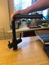 Tap Faucet-Mixer Sink Water-Purification Frap Dual-Handle Black Kitchen Rotation Letter-Design