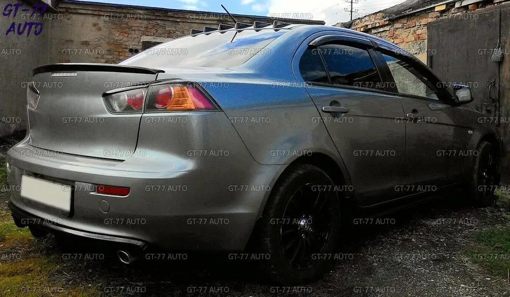 Спойлер на крышу с зубьями для Mitsubishi Lancer X 2007- козырек внешний материал ABS пластик Спорт Стайлинг тюнинг pad