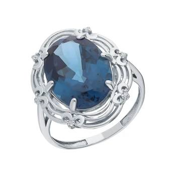 

Silver ring with Topaz and cubic zirconia sunlight sample 925