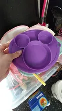 Plato para niños con cuenco de bebé de silicona, vajilla de alimentación sin BPA con succión