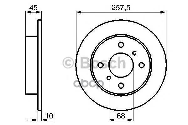 Диск Тормозной Задний Nissan Almera N16, Primera P10, P11 0986478564 Bosch арт. 0986478564