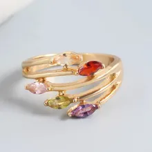Anillo de boda de ojo de caballo de circón para mujer, joyería de personalidad Simple, cinco colores