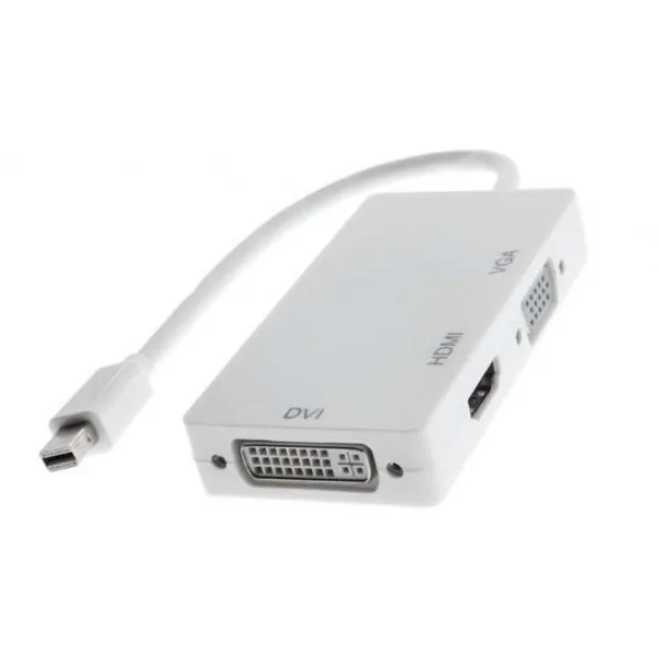 Мультифункциональный адаптер Basix D1 MINIDP to HDMI DVI VGA(Белый