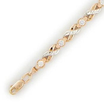 

Esthete bracelet with 11 Red Gold cubic zirconia