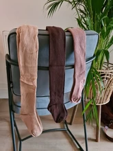 Medias acanaladas de otoño invierno para bebés y niños, 2019, malla, calzas para bebés y niños de 0 a 4 años color caramelo