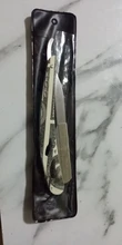 Navaja de afeitar clásica para hombre, soporte de hoja de afeitar con mango de acero inoxidable, borde recto, plegable