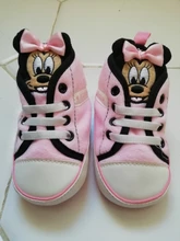 Disney-zapatos de princesa para niñas pequeñas, bonitos, de dibujos animados, Minnie, rosa, Mickey, para recién nacidos
