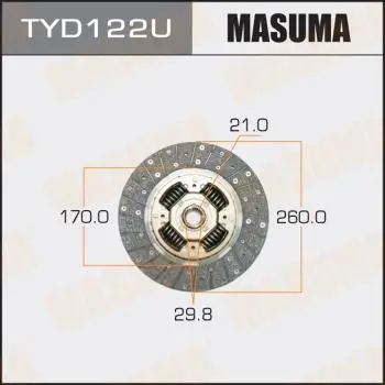 

Clutch disc Masuma 260 170 21 29.8 (1/10) MASUMA TYD122U