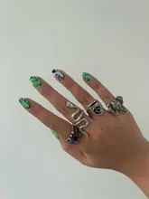 Caliente películas anillos de Cosplay escuela Slytherin de serpiente negro esmalte anillos de dedo fiesta Punk Maxi hombres anillo de cóctel