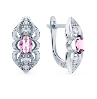 

Silver earrings with crystals and cubic zirconia sunlight sample 925