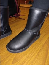 Winter Boots Shoes Black Waterproof Women Mid-Calf Fur for Basic Grey Lined Sheepskin
