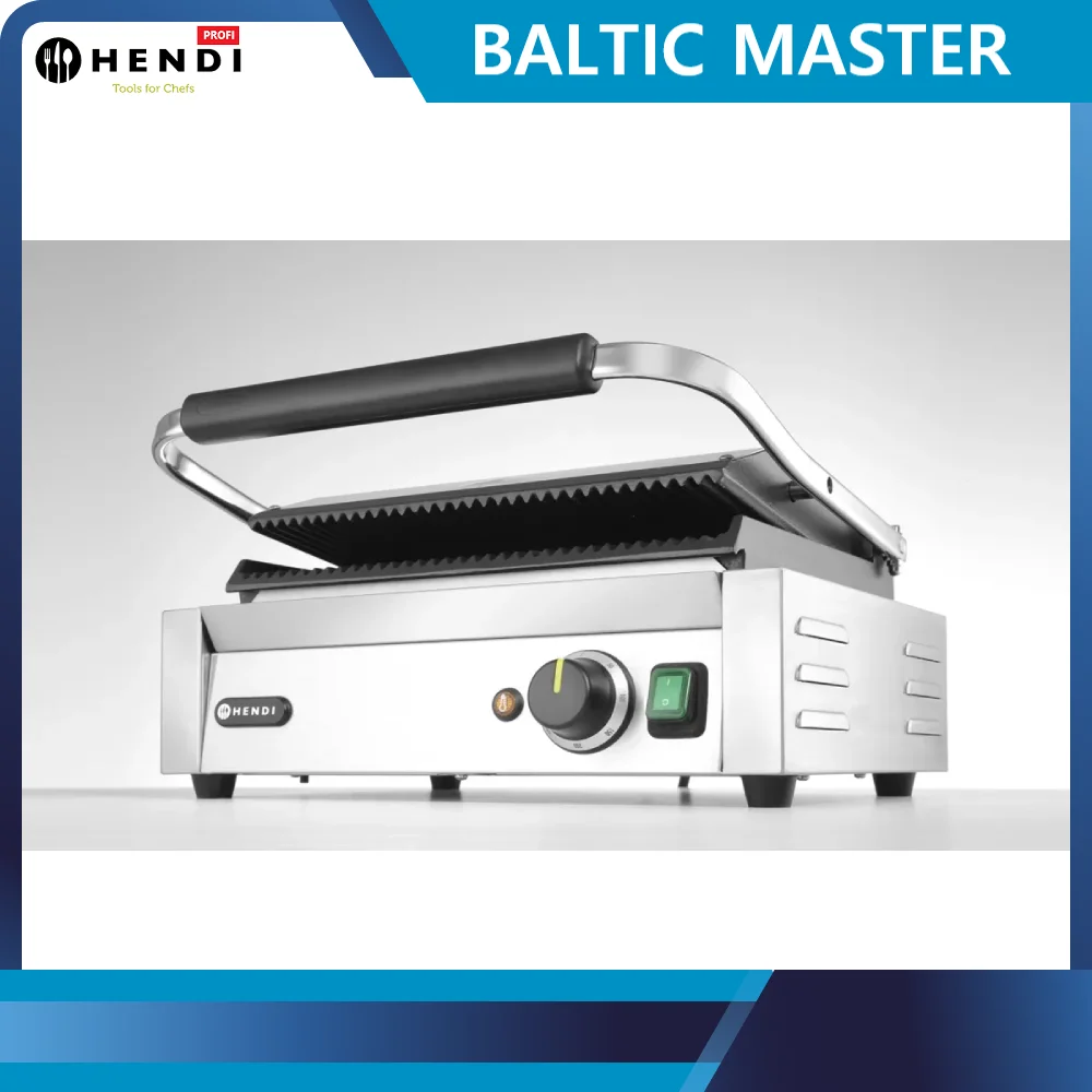 Hendi Panini Contact Grill, 340x230mm, Corrugated/corrugated, 263655