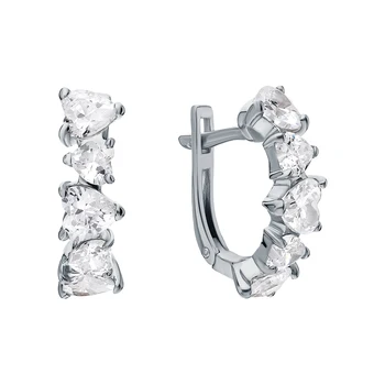 

Silver earrings with cubic zirconia sunlight sample 925