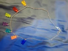 Mini collar de oso de goma para mujer, Color caramelo, regalos de Navidad, collares colgantes de estrella, joyería para mujer, Bisutería