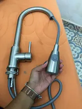 Kitchen Faucet Mixer Tap Sprayer-Head Tap-Stream Brushed Nickel Spout Chrome/black Rozin