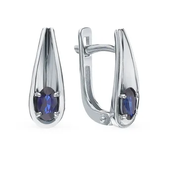 

Gold earrings with sapphires sunlight sample 585