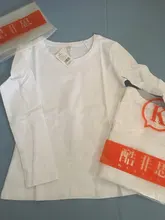 Women's T-Shirt Slim White Long-Sleeved Cotton Brand-New Pure-Tops for Female Thin Woman