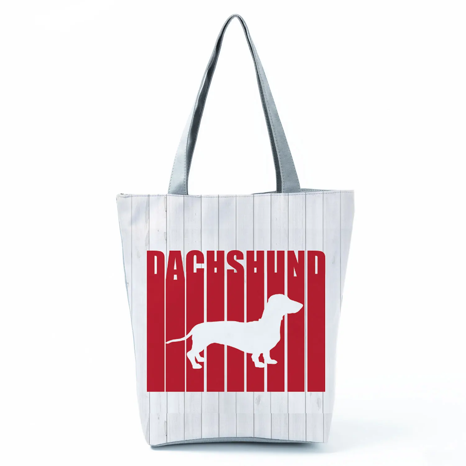 Dachshund Printed Handbags Women Large Capacity Shopping Bag Cartoon Dog Casual Beach Shoulder Bag Reusable Bag Custom Pattern 