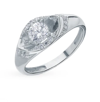 

Silver ring with cubic zirconia sunlight sample 925
