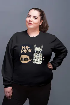 

Angemiel Wear No Prob Llama Black Women Sweatshirt