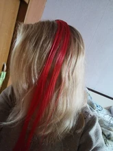 Lupu-extensiones de cabello sintético para mujer, extensiones largas y rectas de color arcoíris, resistentes al calor