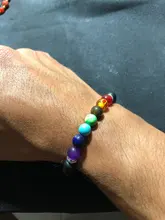 Pulsera clásica de 8mm con cuentas de piedra de Lava para hombre y mujer, cadena de 7 colores, cuerda tejida, Yoga, amistad, joyería ajustable