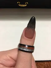 FDLK 8mm blanco y negro anillo de acero inoxidable madera de Koa flecha con incrustaciones boda banda de moda de los hombres accesorios de tamaño 6-13