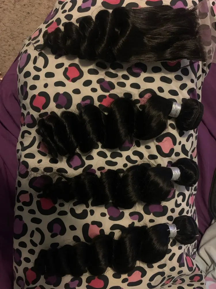 Brazilian Loose Wave 3 Bundles With Closure photo review