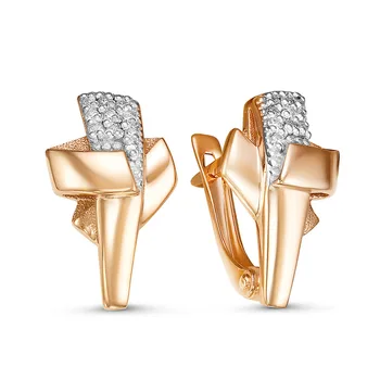 

10-07903 mink gold 585 sterling silver earrings