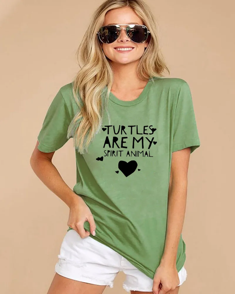 Забавная Летняя женская футболка с надписью Turtles Are My Spirit добавьте немного